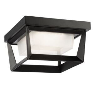 Waterbury LED Outdoor Flush Mount Ceiling Light in Black