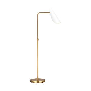 Tresa One Light Floor Lamp in Matte White and Burnished Brass by Visual Comfort Studio