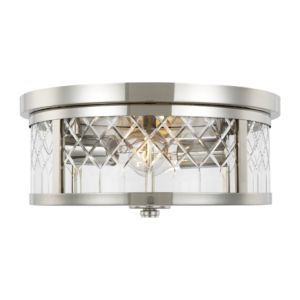 Alec Two Light Flush Mount in Polished Nickel by Visual Comfort Studio