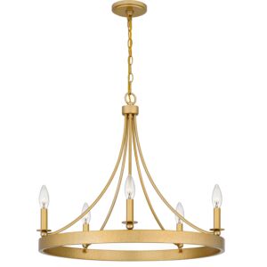 Aspyn Five Light Chandelier in Light Gold by Quoizel