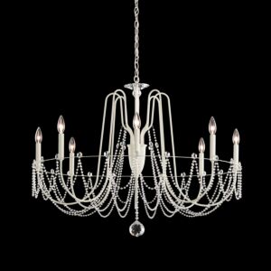 Esmery Eight Light Chandelier in White by Schonbek