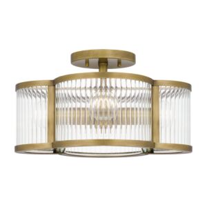 Aster Four Light SemiFlush Mount in Weathered Brass by Quoizel