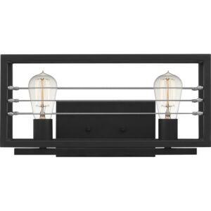 Awendaw 2-Light Bathroom Vanity Light in Matte Black