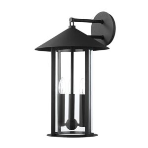 Long Beach Three Light Outdoor Wall Sconce in Textured Black by Troy Lighting