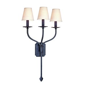 La Brea Three Light Wall Sconce in French Iron by Troy Lighting