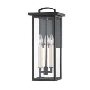 Eden Three Light Outdoor Wall Sconce in Textured Black by Troy Lighting