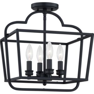 Blanche 4-Light Semi-Flush Mount in Matte Black