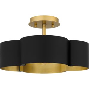 Balsam Four Light SemiFlush Mount in Matte Black by Quoizel