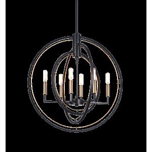 Odyssey Six Light Pendant in Black by Matteo Lighting