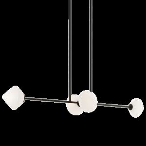 Novo Four Light Pendant in Black by Matteo Lighting