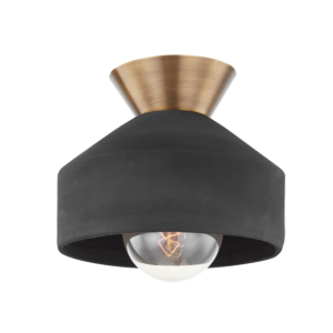 Covina One Light Flush Mount in Patina Brass by Troy Lighting