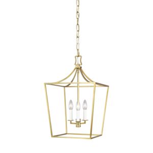 Southold Three Light Lantern in Burnished Brass by Visual Comfort Studio