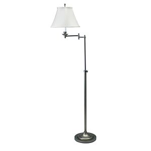 Club 1-Light Floor Lamp in Antique Silver