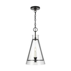 Keystone One Light Pendant in Aged Iron by Visual Comfort Studio