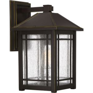 Cedar Point One Light Outdoor Wall Lantern in Palladian Bronze by Quoizel