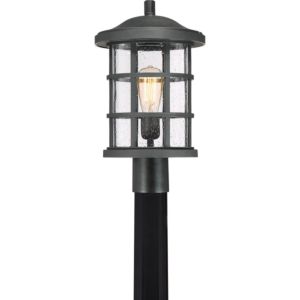 Crusade One Light Outdoor Post Mount in Earth Black by Quoizel