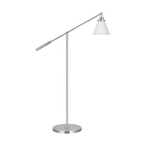 Wellfleet One Light Floor Lamp in Matte White and Polished Nickel by Visual Comfort Studio