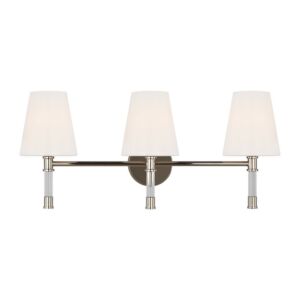 Hanover 3-Light Bathroom Vanity Light in Polished Nickel