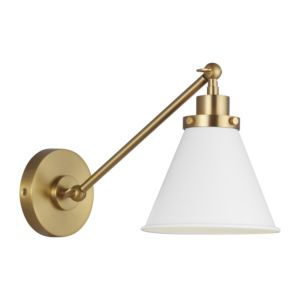 Wellfleet One Light Wall Sconce in Matte White and Burnished Brass by Visual Comfort Studio