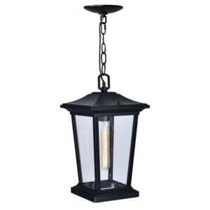 Leawood One Light Outdoor Hanging Pendant in Black by CWI Lighting