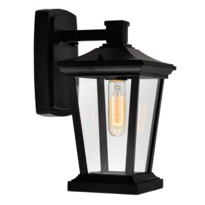 Leawood One Light Outdoor Wall Lantern in Black by CWI Lighting