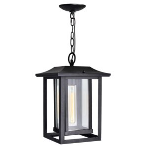 Winfield One Light Outdoor Hanging Pendant in Black by CWI Lighting