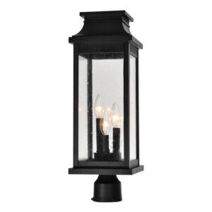 CWI Milford 3 Light Outdoor Black Lantern Head