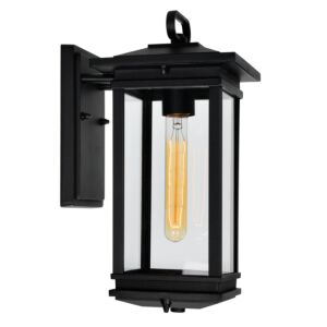 CWI Lighting Oakwood Oakwood 1 Light Outdoor Black Wall Lantern