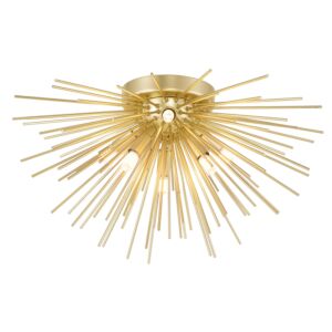 Savannah Six Light Flush Mount in Gold Leaf by CWI Lighting