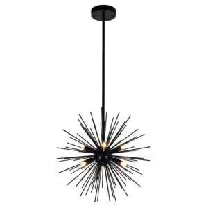 CWI Savannah 6 Light Chandelier With Black Finish