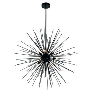 Savannah Nine Light Chandelier in Black by CWI Lighting