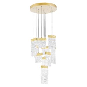 CWI Carolina LED Chandelier With Gold Leaf Finish