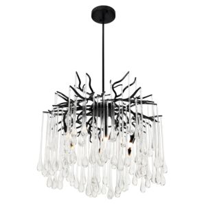 Anita Six Light Chandelier in Black by CWI Lighting