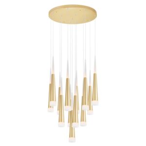 CWI Lighting Andes LED Multi Light Pendant with Satin Gold Finish