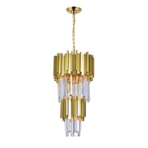 Deco Four Light Mini Chandelier in Medallion Gold by CWI Lighting