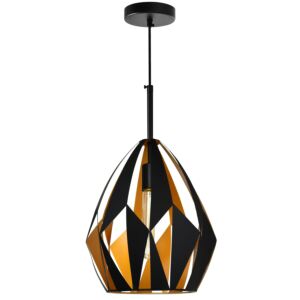 Oxide One Light Pendant in Black & Copper by CWI Lighting