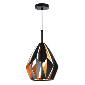 Oxide One Light Pendant in Black & Copper by CWI Lighting