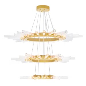 CWI Lighting Collar 63 Light Chandelier with Satin Gold finish