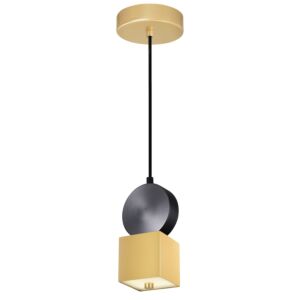 CWI Lighting Saleen LED Mini Pendant with Brass+Black Finish