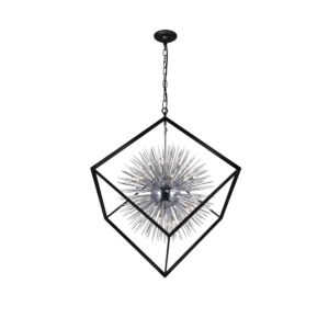 Starburst 20 Light Chandelier in Chrome & Black by CWI Lighting