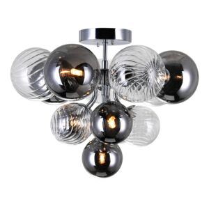 CWI Pallocino 6 Light Flush Mount With Chrome Finish