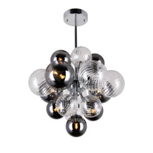 Pallocino LED Chandelier in Chrome by CWI Lighting