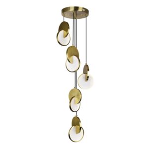 Tranche LED Pendant in Brushed Brass by CWI Lighting