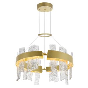 Guadiana LED Chandelier in Satin Gold by CWI Lighting