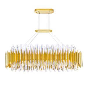 Cityscape 20 Light Chandelier in Satin Gold by CWI Lighting