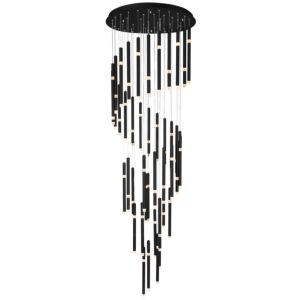 Flute LED Chandelier in Black by CWI Lighting