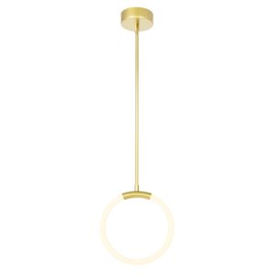 CWI Lighting Hoops 1 Light LED Pendant with Satin Gold finish