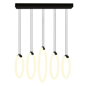 Hoops LED Chandelier in Black by CWI Lighting