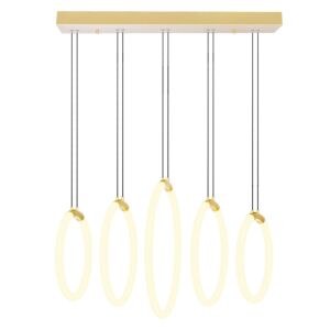 Hoops LED Chandelier in Satin Gold by CWI Lighting