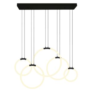 CWI Lighting Hoops 5 Light LED Chandelier with Black finish